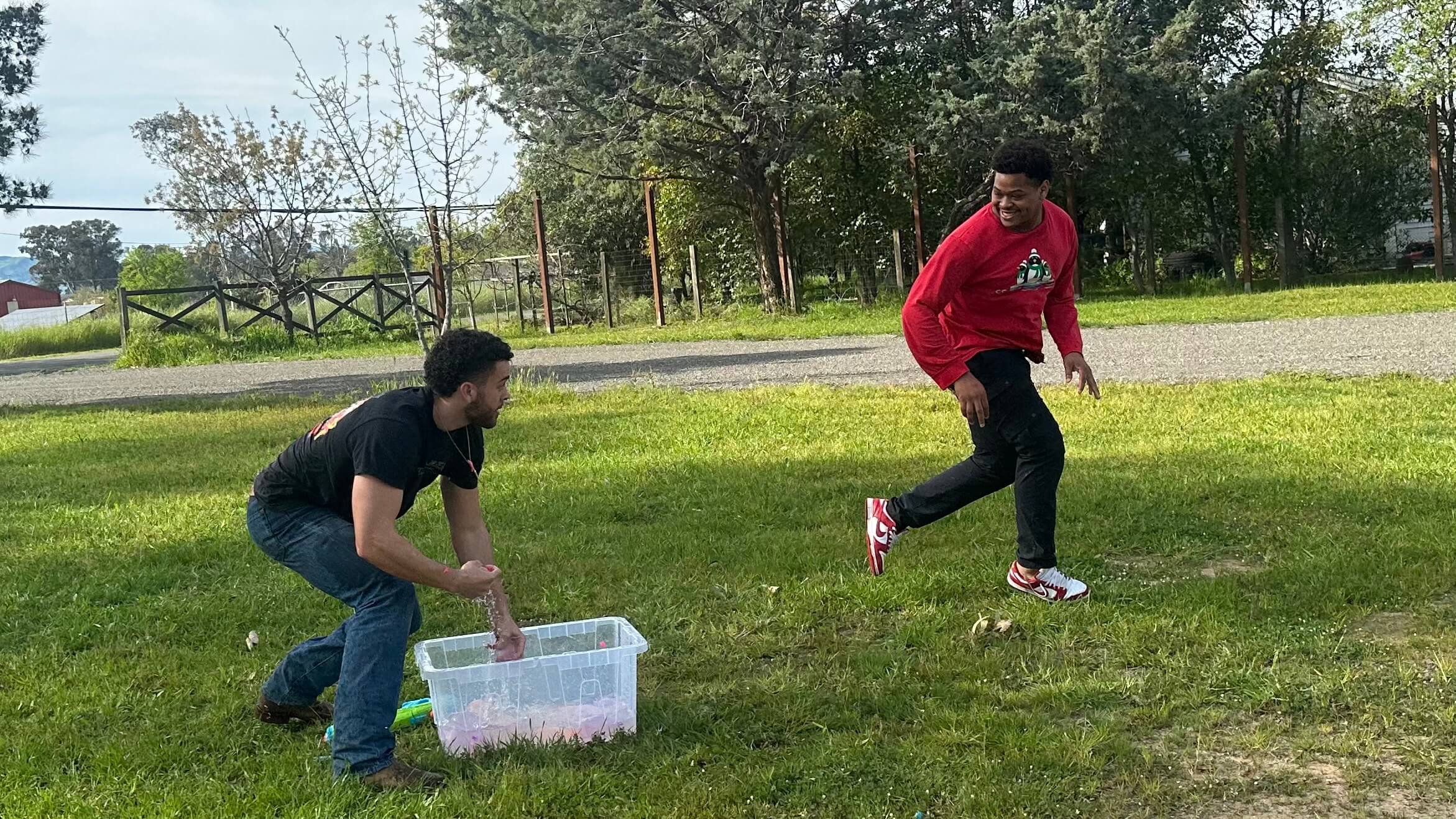 Water fight between Administrator Roman Price and clientele